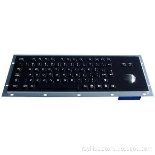 IP65 dynamic industrial black metal keyboard with trackball